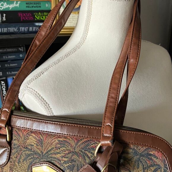 Ricardo Beverly Hills vintage Palm tree canvas weekend bag Tote bag luggage - Picture 3 of 6